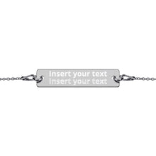 Load image into Gallery viewer, Engraved Silver Bar Chain Bracelet
