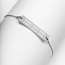 Load image into Gallery viewer, Engraved Silver Bar Chain Bracelet
