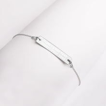 Load image into Gallery viewer, Engraved Silver Bar Chain Bracelet
