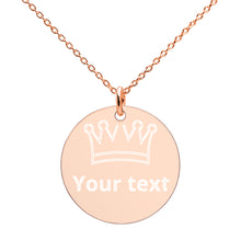 Load image into Gallery viewer, Engraved Silver Disc Necklace
