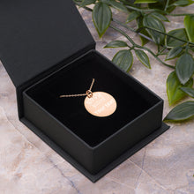 Load image into Gallery viewer, Engraved Silver Disc Necklace
