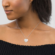 Load image into Gallery viewer, Engraved Silver Heart Necklace
