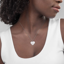 Load image into Gallery viewer, Engraved Silver Heart Necklace
