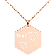 Load image into Gallery viewer, Engraved Silver Hexagon Necklace
