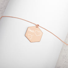 Load image into Gallery viewer, Engraved Silver Hexagon Necklace
