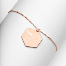 Load image into Gallery viewer, Engraved Silver Hexagon Necklace
