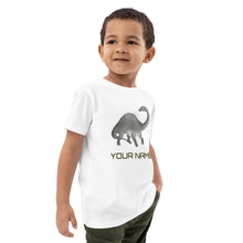 Load image into Gallery viewer, Customisable Dinosaur Organic cotton kids t-shirt
