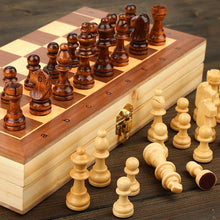 Load image into Gallery viewer, Wooden Folding Chess Set with 34 Chess Pieces
