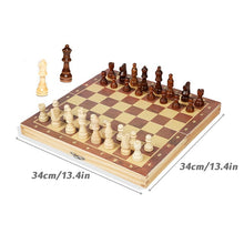 Load image into Gallery viewer, Wooden Folding Chess Set with 34 Chess Pieces
