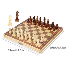 Load image into Gallery viewer, Wooden Folding Chess Set with 34 Chess Pieces
