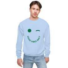 Load image into Gallery viewer, Good Vibes Only Smile fleece sweatshirt
