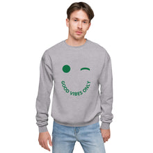 Load image into Gallery viewer, Good Vibes Only Smile fleece sweatshirt
