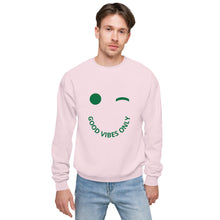 Load image into Gallery viewer, Good Vibes Only Smile fleece sweatshirt
