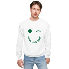 Load image into Gallery viewer, Good Vibes Only Smile fleece sweatshirt
