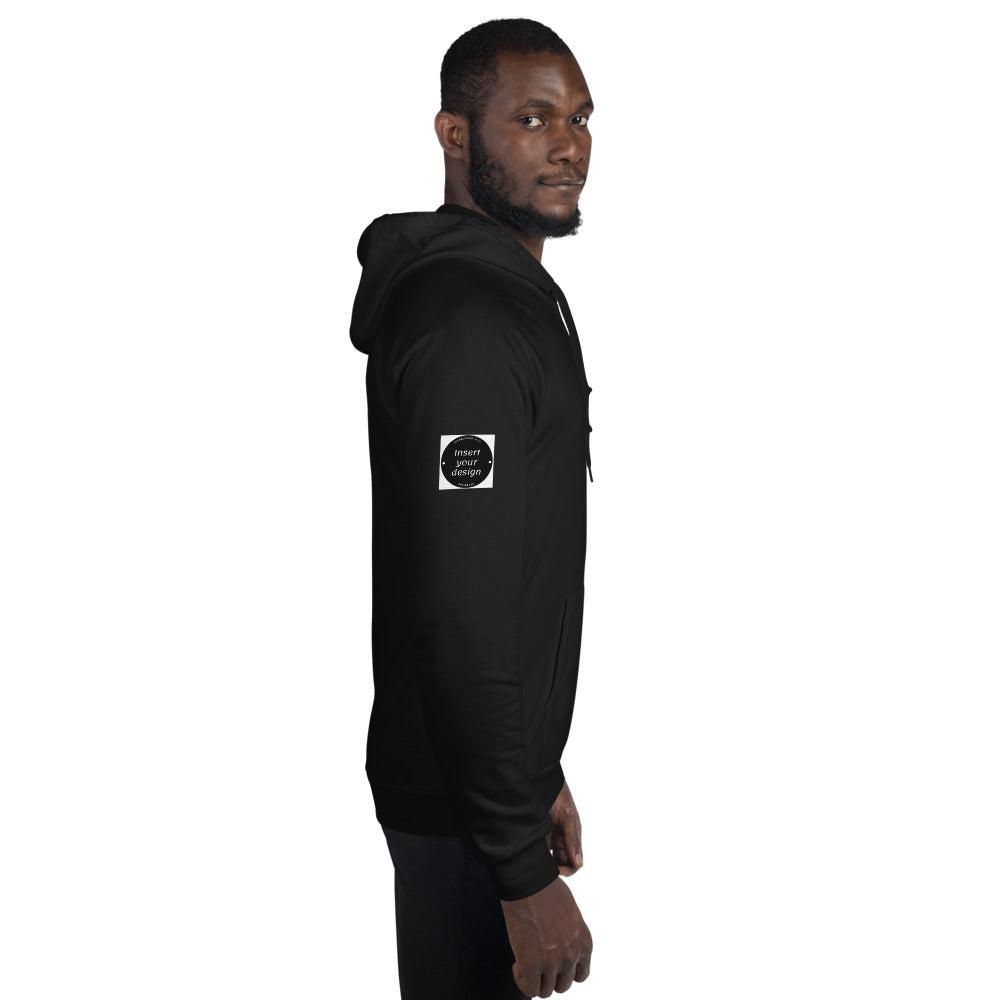 Customisable Mens American Apparel Right Sleeve Print Fleece Hoodie