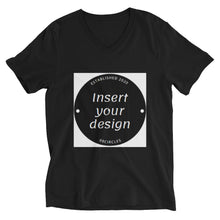 Load image into Gallery viewer, Customisable Mens Unisex Short Sleeve V-Neck T-Shirt (Black or White)
