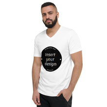 Load image into Gallery viewer, Customisable Mens Unisex Short Sleeve V-Neck T-Shirt (Black or White)
