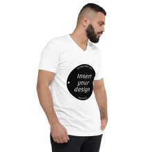 Load image into Gallery viewer, Customisable Mens Unisex Short Sleeve V-Neck T-Shirt (Black or White)
