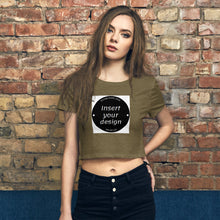 Load image into Gallery viewer, Customisable Women’s Crop Tee (Olive, Black, White)
