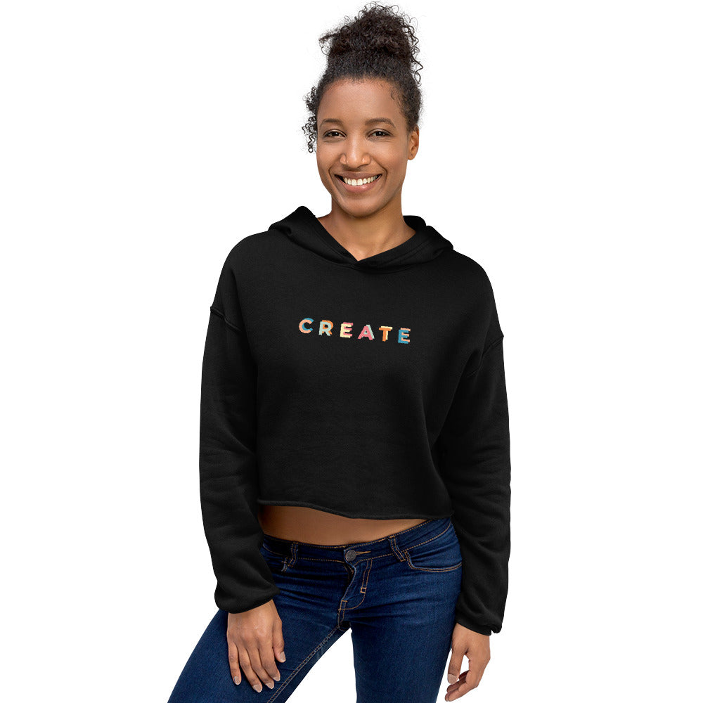 Customisable Rainbow Crop Hoodie